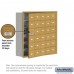 Salsbury Cell Phone Storage Locker - with Front Access Panel - 6 Door High Unit (8 Inch Deep Compartments) - 30 A Doors (29 usable) - Gold - Recessed Mounted - Master Keyed Locks  19168-30GRK